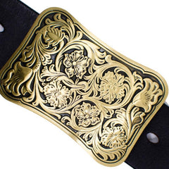 Handmade Genuine Leather Punk Rock Chinese Floral Mens Cool Men Biker Trucker Leather Belt