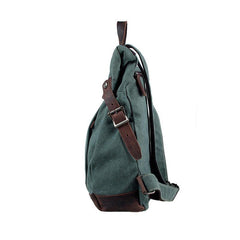 Lake Green Canvas Mens Large 14'' Laptop Rucksack Backpack College Backpack Travel Backpack for Men - iwalletsmen