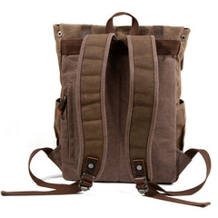Waxed Canvas Leather Mens Backpacks Canvas Travel Backpack Canvas School Backpack for Men - iwalletsmen