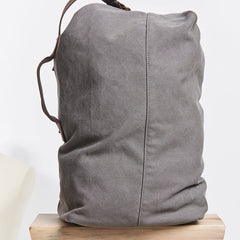 Cool Canvas Leather Mens Bucket Backpack Canvas Travel Bag Canvas Barrel Bag for Men - iwalletsmen