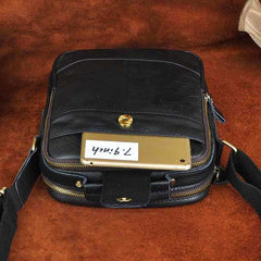 Small Leather Mens SIDE BAG COURIER BAG Messenger Bag Shoulder Bag for Men - iwalletsmen