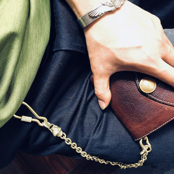 Badass Brass Copper Skull Mens Pants Chain Biker Wallet Chain 18‘â€?Jeans Chain Jean Chain For Men - iwalletsmen