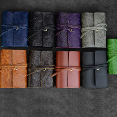 Handmade Leather Floral Mens Cool billfold Wallet Card Holder Small Card Slim Wallets for Men