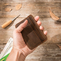 Mens Leather Slim Cards Holder Front Pocket Wallets Card Wallet for Men - iwalletsmen