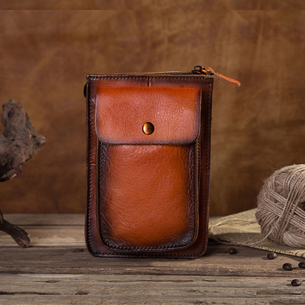 Cool Mens Leather Belt Pouch Belt Bag Waist Bag Small Shoulder Bag for Men - iwalletsmen