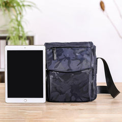 Black Nylon MENS Small Vertical Side Bag Blue Messenger Bag Nylon Side Bag For Men - iwalletsmen