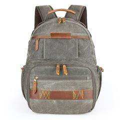 GREEN LARGE CANVAS WATERPROOF MENS CANON CAMERA BACKPACK NIKON CAMERA BAG DSLR CAMERA BAG FOR MEN - iwalletsmen