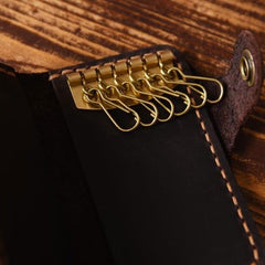 Handmade Leather Mens Cool Key Wallet Key Holder Car Key Case for Men