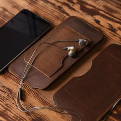 Handmade Leather Mens Cool Long Leather Wallet Slim Phone Clutch Wallet for Men - iwalletsmen