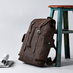 Handmade Leather Mens Cool Backpack Sling Bag Large Travel Bag Hiking Bag for Men