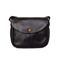 Vintage Black Leather Men Small Brown Side Bag Black Messenger Bags Courier Bag For Men - iwalletsmen