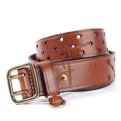 Handmade Leather Mens Casual Black Belt Double Holes Belt Brown Belt For Men - iwalletsmen