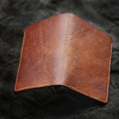 Cool Brown Leather Mens Vertical Small Wallet billfold Wallet Bifold Slim Wallet For Men - iwalletsmen