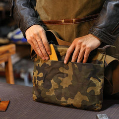 Camouflage Canvas Mens Small Courier Bag Messenger Bag Black Postman Bag For Men - iwalletsmen
