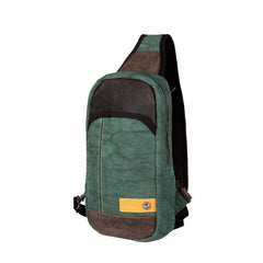 Green Canvas Sling Backpack Men's Sling Bag Coffee Chest Bag Canvas One shoulder Backpack For Men - iwalletsmen