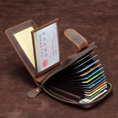 Brown Leather Billfold Cards Wallet for Men Small License Wallet Cards Wallets For Men - iwalletsmen