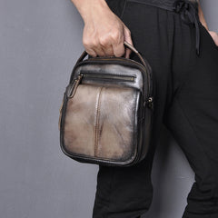 Tan Cool Leather Men Small Side Bag Messenger Bag Belt Pouch Waist Bag for Men - iwalletsmen