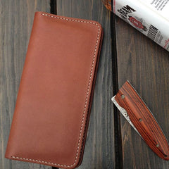 Handmade Leather Wallet Mens Clutch Wallet Cool Wallet Long Wallets for Men