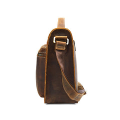 Cool Leather Mens Vintage Brown Small Side Bag Messenger Bag Shoulder Bag for Men - iwalletsmen