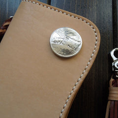 Handmade Leather Biker Wallet  Mens Cool Chain Wallet Trucker Wallet with Chain