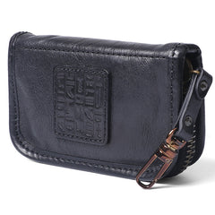 Handmade Leather Mens Small Brown Key Wallet Key Holder Black Car Key Case for Men - iwalletsmen