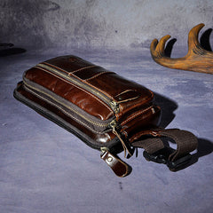 Cool Leather Mens Fanny Pack Waist Bag Hip Pack Belt Bag Bumbag for Men - iwalletsmen