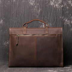 Casual Leather Men's Brown Professional Briefcase 15‘’ Laptop Handbag Business Bag For Men - iwalletsmen