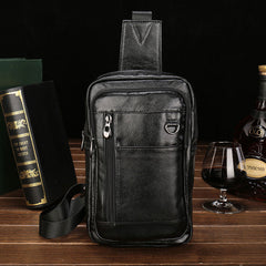 Cool Leather Mens Sling Bag Sling Shoulder Bag Sling Backpacks Chest Bag for men - iwalletsmen