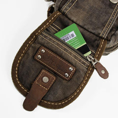 Canvas Black Mens Mini Side Small Messenger Bag Belt Bag Canvas Belt Pouch Waist Bag For Men - iwalletsmen