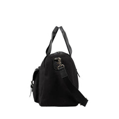Black Fashion Canvas Mens Casual Large Travel Bag Shoulder Weekender Bag Duffle Bag For Men - iwalletsmen