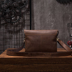 Cool Leather Mens Small Side Bag 11inch Clutch Purse Bag Messenger Bag for Men - iwalletsmen