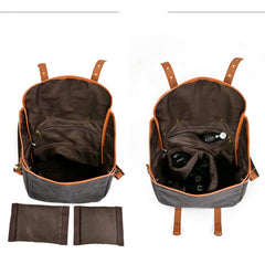 Cool Waxed Canvas Leather Mens Casual Messenger Bag DSLR Camera Bag Side Bag For Men - iwalletsmen