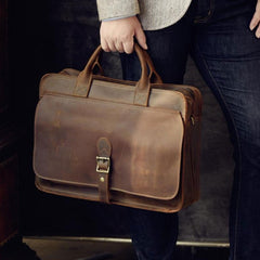 Genuine Leather Mens Cool Messenger Bag Briefcase Work Bag Business Bag for men