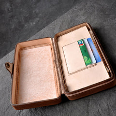 Handmade Leather Mens Box Wallet Wristlet Clutch Wallet Cigarette Box for Men - iwalletsmen