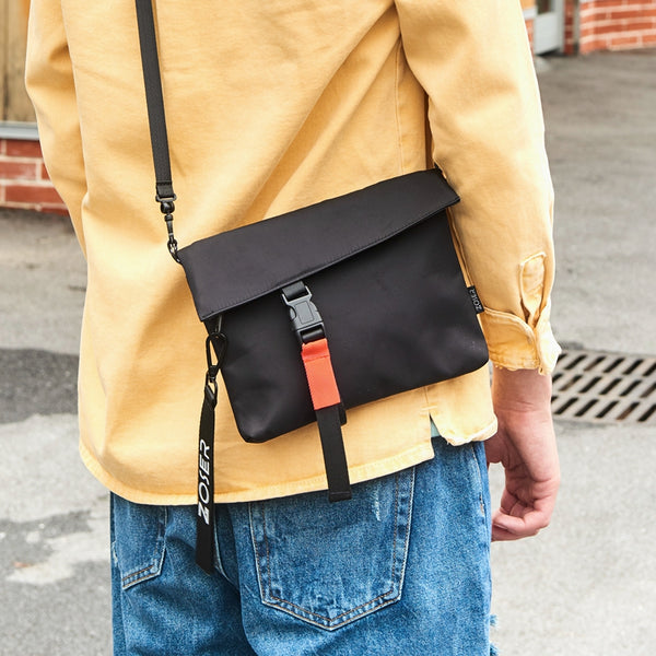 Black Casual Nylon Mens SMall Side Bag Chest Bag Black Messenger Bag Courier Bag for Men - iwalletsmen