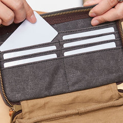 Canvas Leather Mens Belt Pouch Waist Bag Fanny Pack Small Side Bag for Men - iwalletsmen