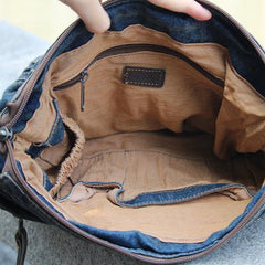 Blue Denim Mens Casual Messenger Bag Jean Side Bag Postman Bags Courier Bag For Men - iwalletsmen
