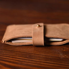 Handmade Mens Cool billfold Leather Wallet Men Small Card Slim Wallets Bifold for Men