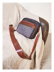 Canvas Mens Small Green Side Bag Canvas Messenger Bags Canvas Travel Courier Bag for Men - iwalletsmen
