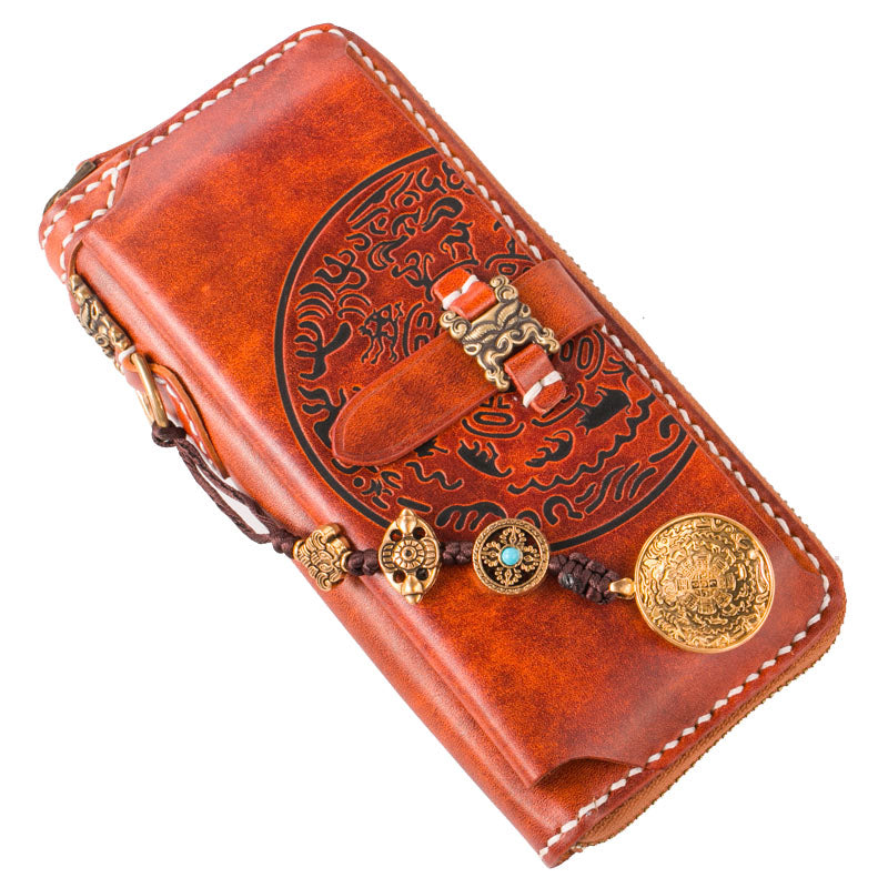 Handmade Leather Kylin Mens Chain Biker Wallet Cool Leather Wallet Wit –  iwalletsmen