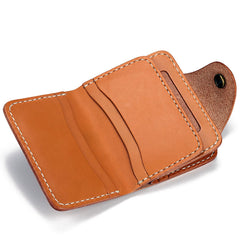 Handmade Leather Mens Cool Tooled Floral billfold Wallet Card Holder Card Wallets for Men