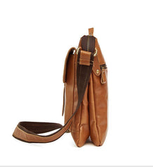Dark Coffee LEATHER MENS Ipad Vertical SIDE BAG COURIER BAG Small Vertical MESSENGER BAG FOR MEN - iwalletsmen