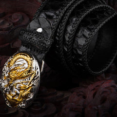 Handmade Genuine Leather Mens Belt Custom Cool Leather Men Black Belt for Men