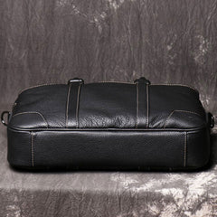 Black Leather Mens 15 inches Large Laptop Work Bag Handbag Briefcase Shoulder Bags Business Bags For Men - iwalletsmen