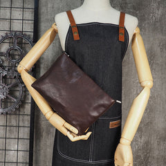 Cool Leather Mens Soft Leather Zipper Clutch Bag Wristlet Purse for Men - iwalletsmen