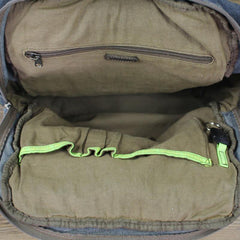 Fashion Denim Blue Mens 16 inches Backpack Multifunctional Backpacks Jean Travel Backpack For Men - iwalletsmen