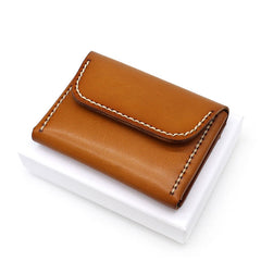 Leather Mens Card Wallets Front Pocket Wallet Small Cool Change Wallet for Men - iwalletsmen