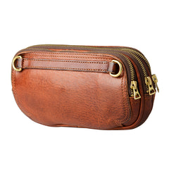 Coffee Cool Leather Mens Long Wallet Large Zipper Wallets Brown Wristlet Clutch Vintage Clutch Purse For Men - iwalletsmen