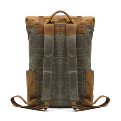 Waxed Canvas Mens Travel Backpacks Canvas School Backpacks Laptop Backpack for Men - iwalletsmen