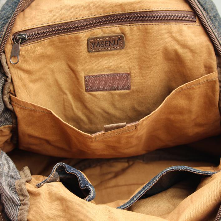 12 inches men mini backpack Denim Blue Mens 12 inches Backpack School Backpack Blue Jean Travel Ba – iwalletsmen